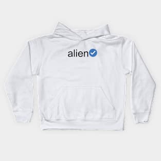 Verified Alien (Black Text) Kids Hoodie